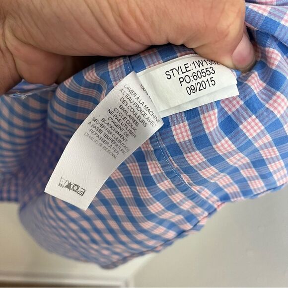 Vineyard Vines Slim Fit Murray Gingham Blue & Pink Button Down - Picture 5 of 8
